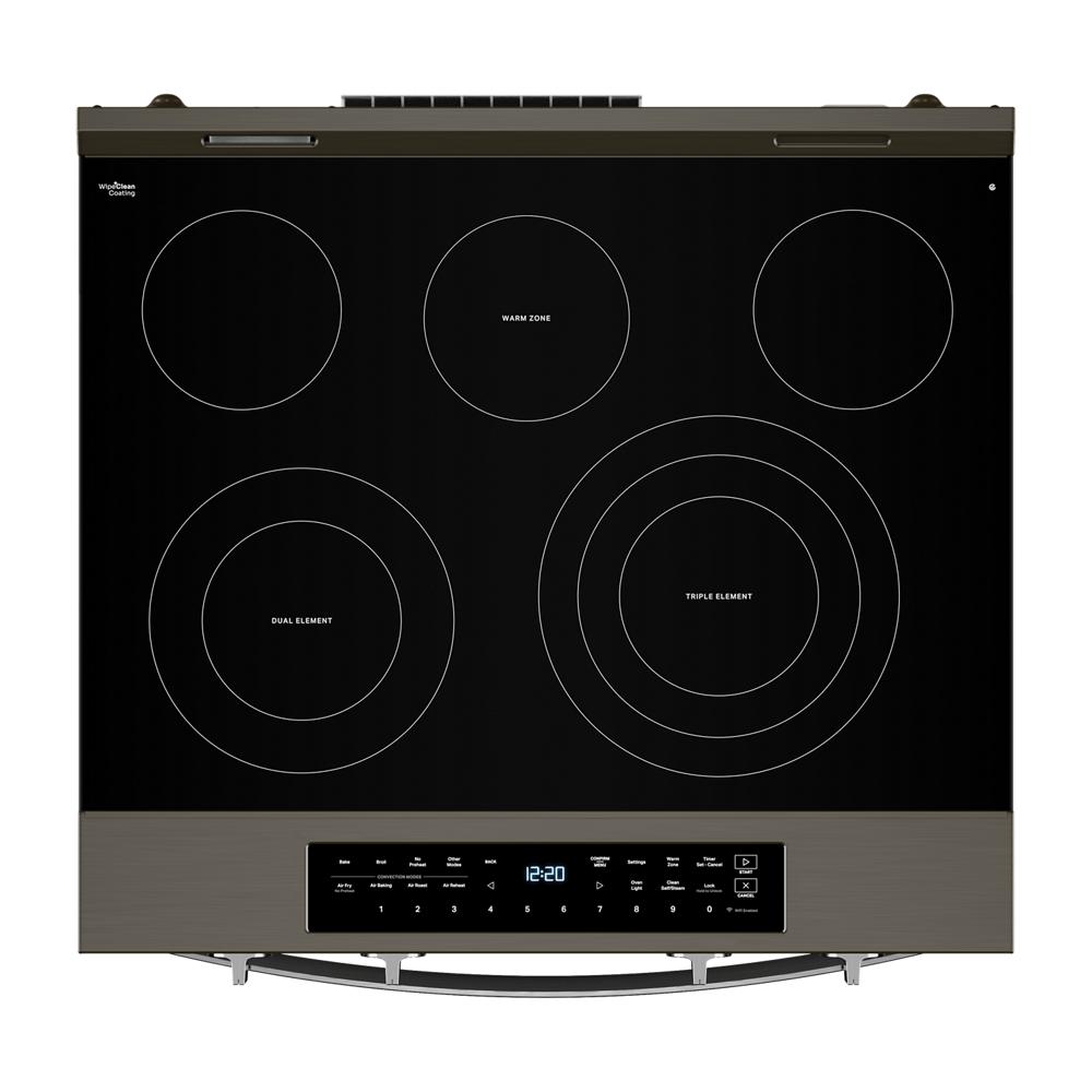 30-inch electric slide-in range with smooth black glass cooktop and digital touch controls from kitchen appliances collection