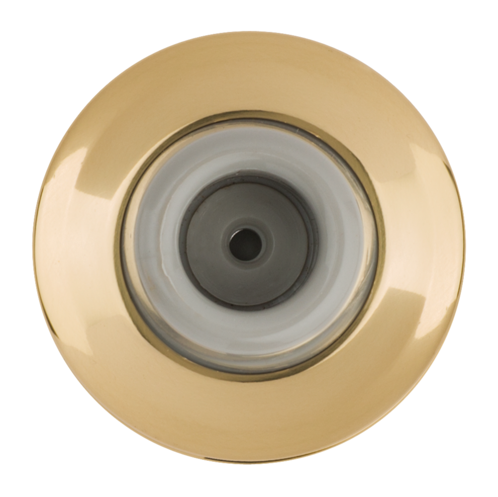 Brass wall-mounted door stop with large base and durable rubber buffer for home improvement door accessories under $50