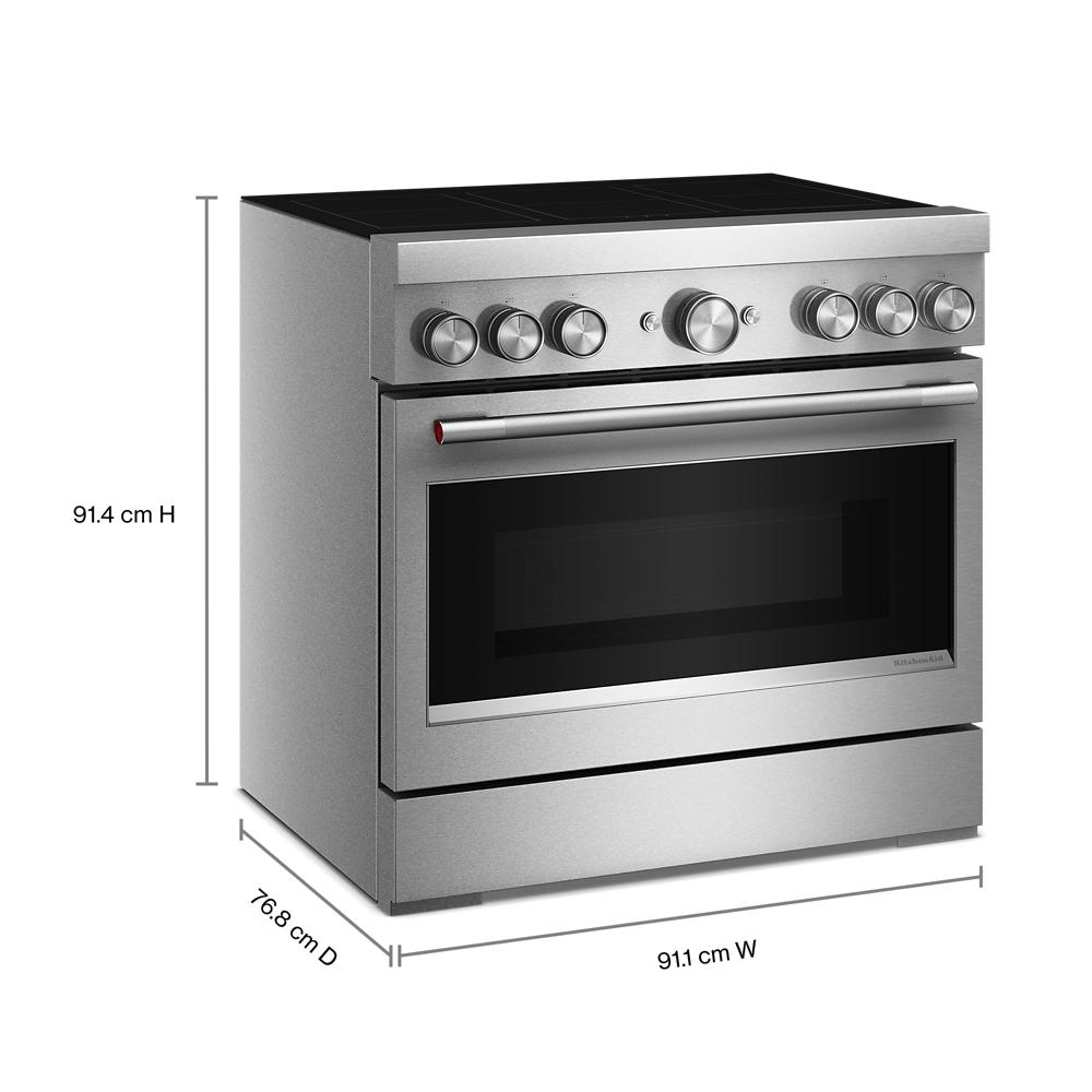 36-Inch 6-Element Induction Freestanding Commercial-Style Range with Air Fry