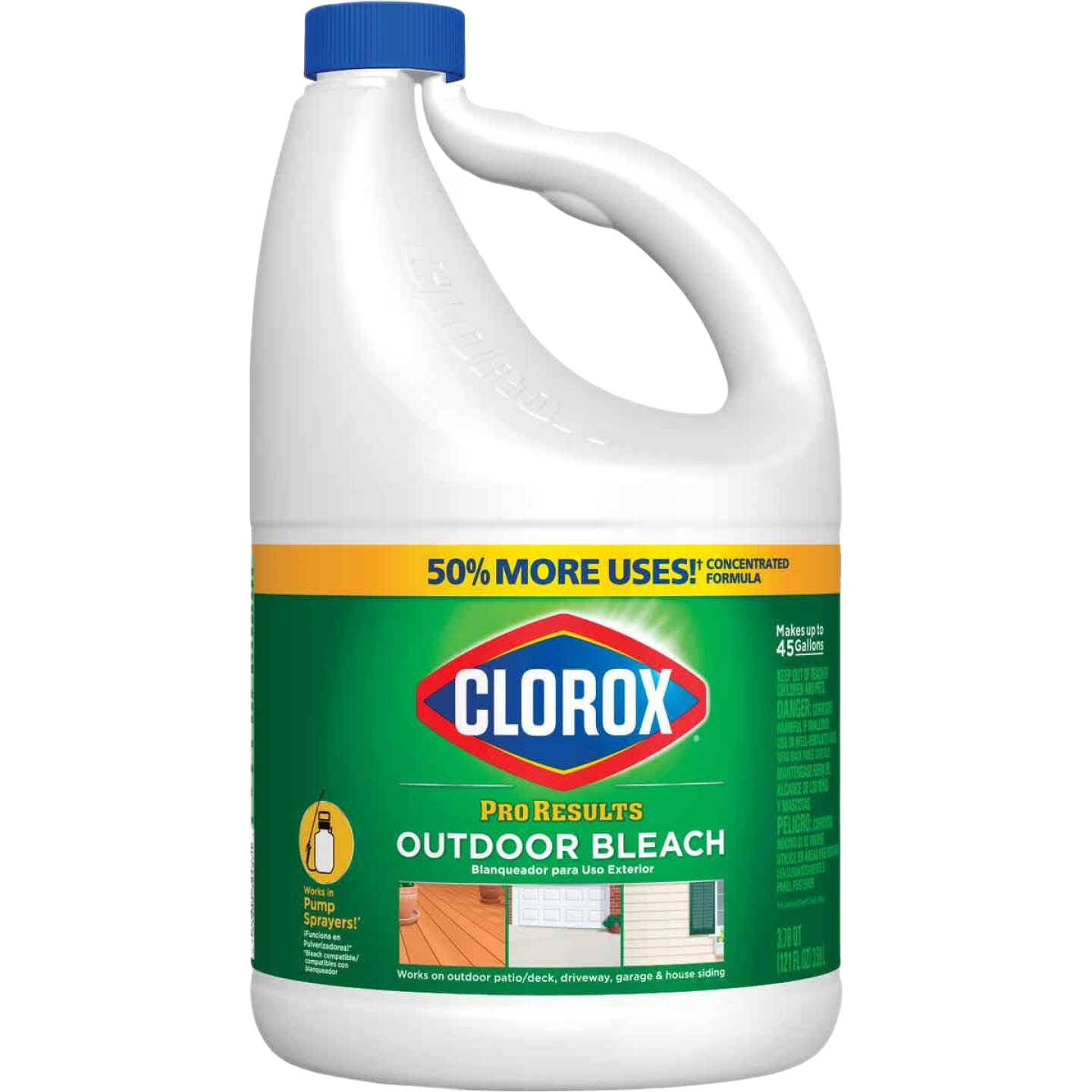 121 oz container of concentrated outdoor bleach for cleaning exterior surfaces in outdoor cleaning and bleach collections under $50