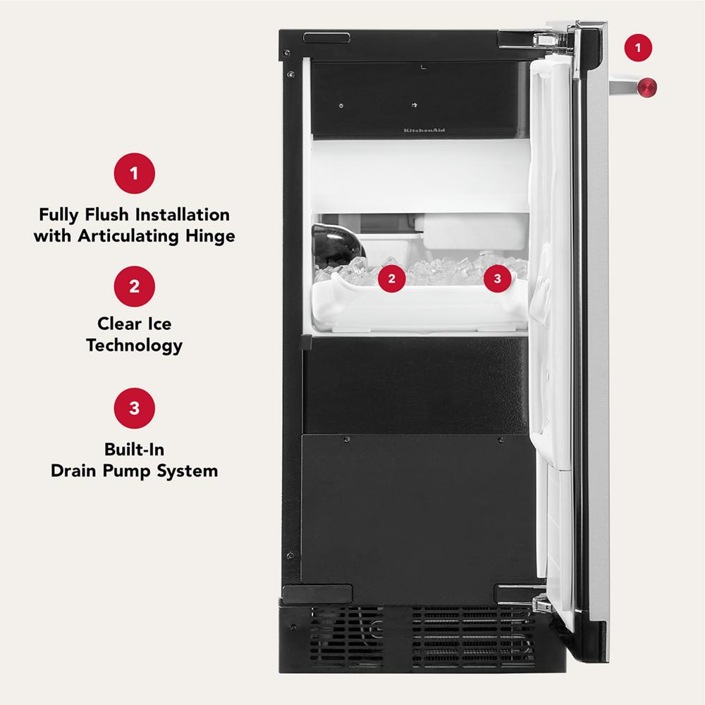 15-Inch 25 lb. Automatic Ice Maker with Clear Ice Technology in Black Ore