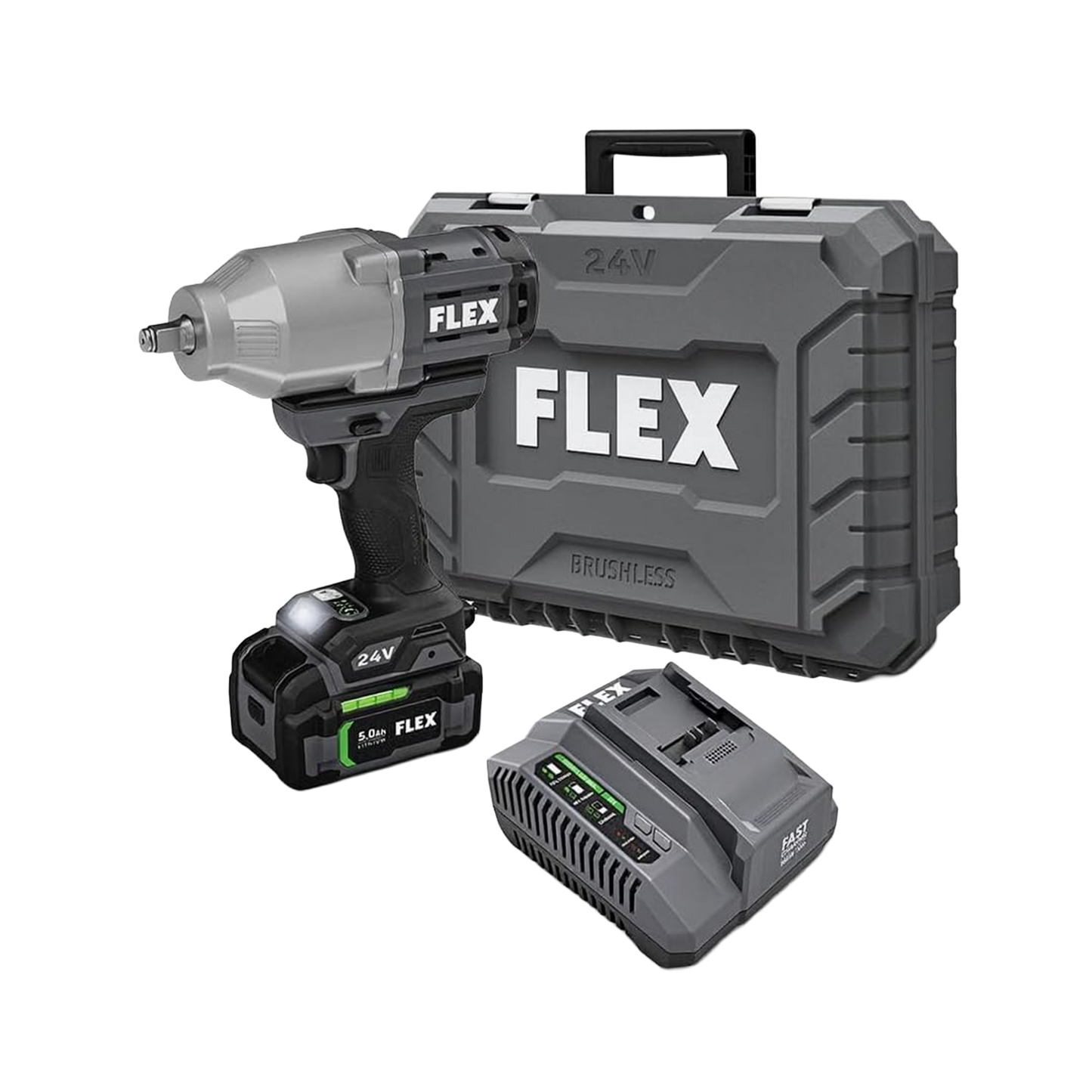 FLEX 1/2" High Torque Impact Wrench Kit + 10-Pc. Thin-Wall Socket Set