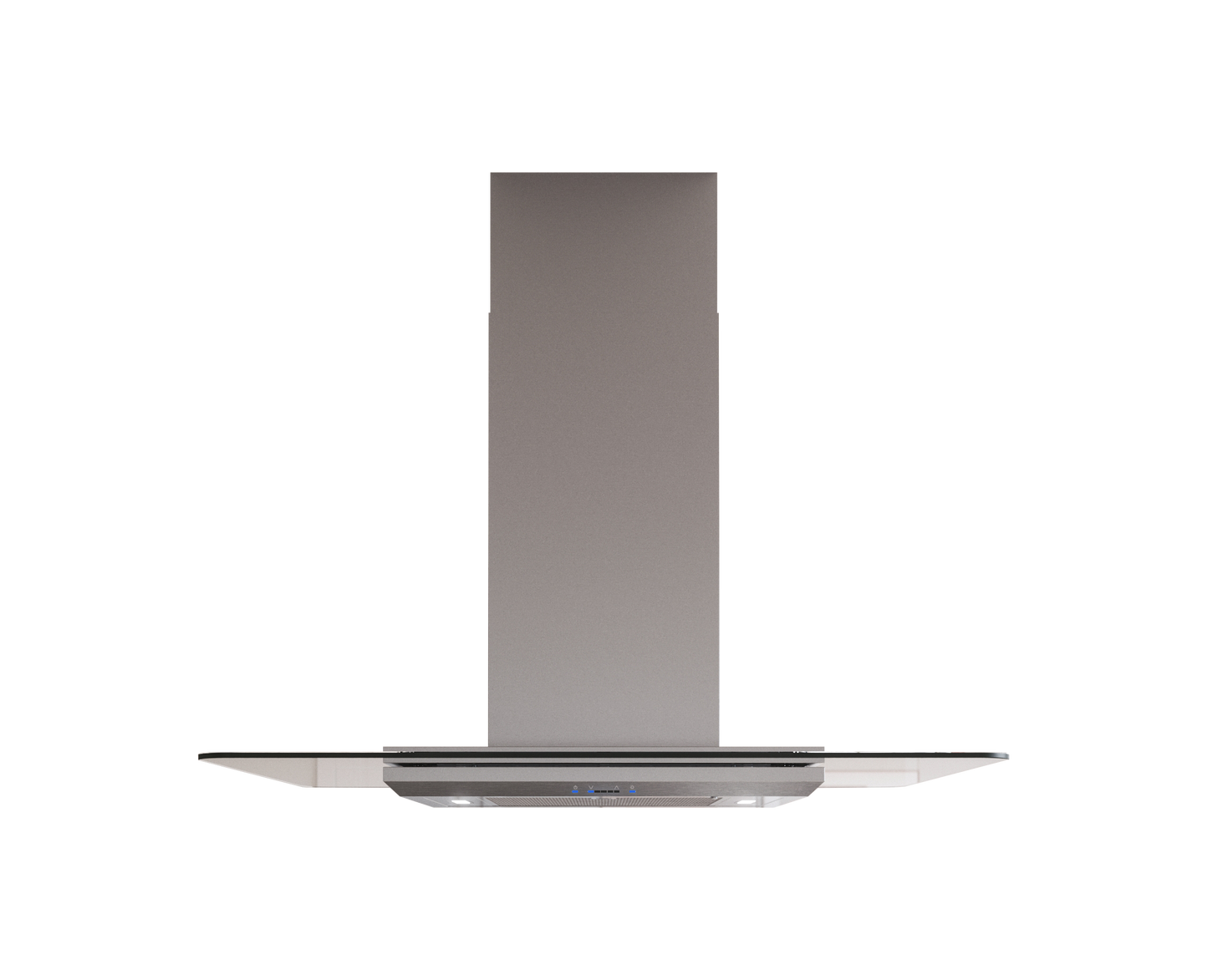Stainless steel island range hood with straight glass canopy and LED ambiance display in Kitchen & Kitchenware at Hartville Hardware