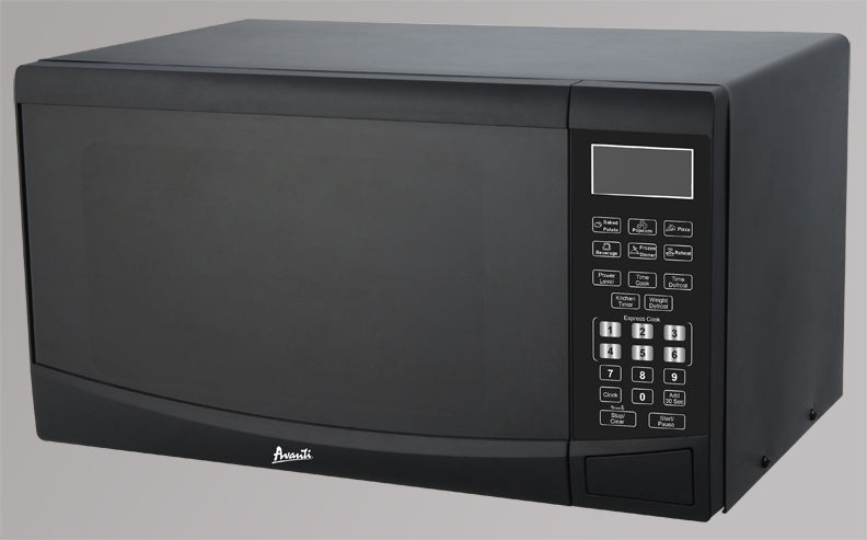 Black compact countertop microwave with digital touchpad and display in Microwaves and Kitchen & Kitchenware collections