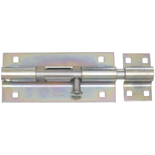 Zinc-plated extra heavy-duty 8-inch door barrel bolt for secure locking in home improvement projects