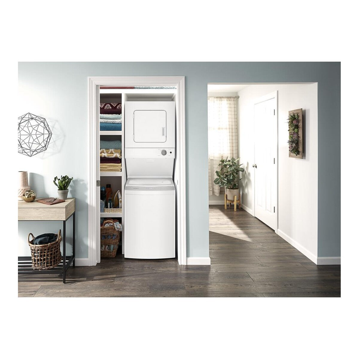 1.6 cu.ft Electric Stacked Laundry Center 6 Wash cycles and AutoDry™