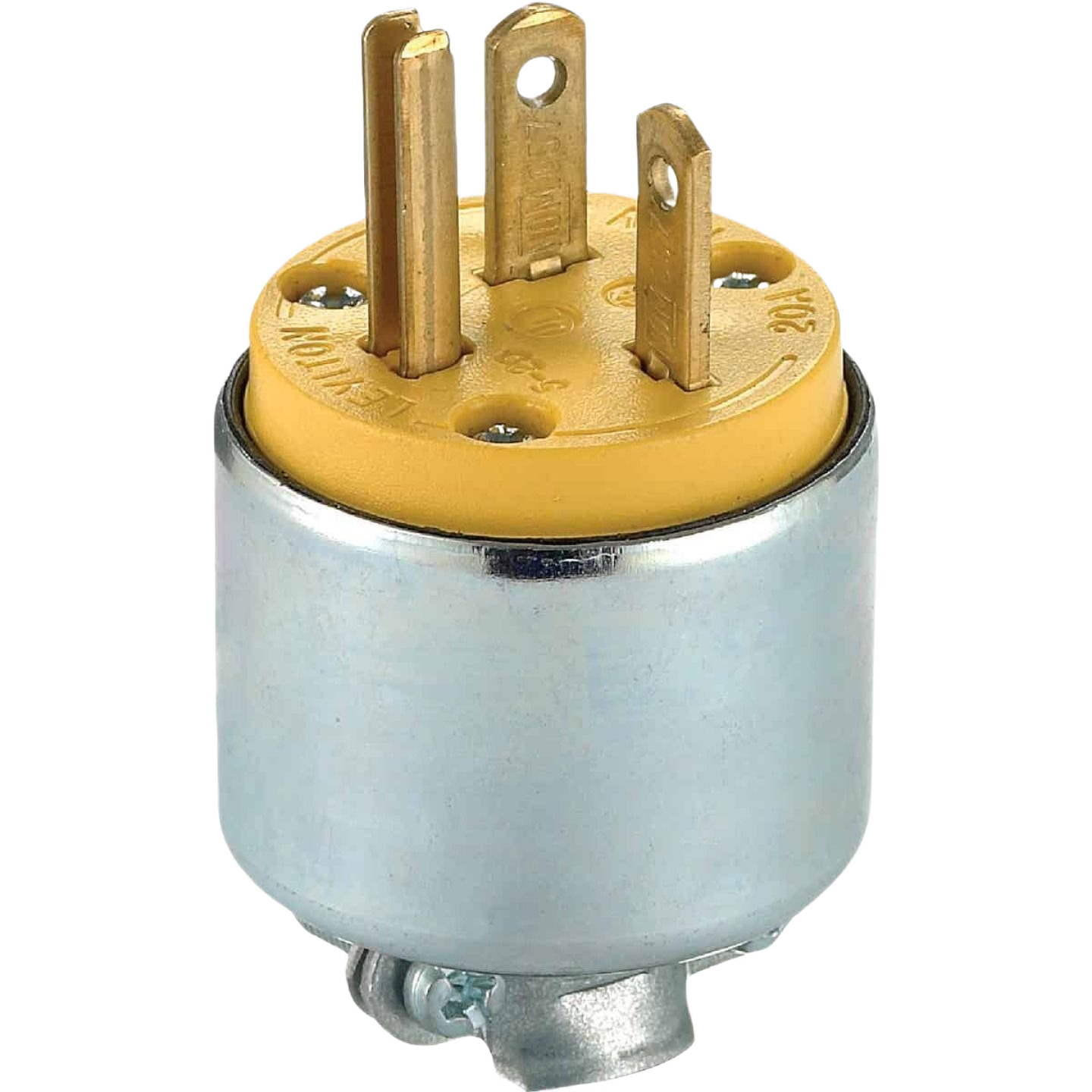 20 amp 125 volt industrial grade cord plug with metal armored housing for electrical and wire collections