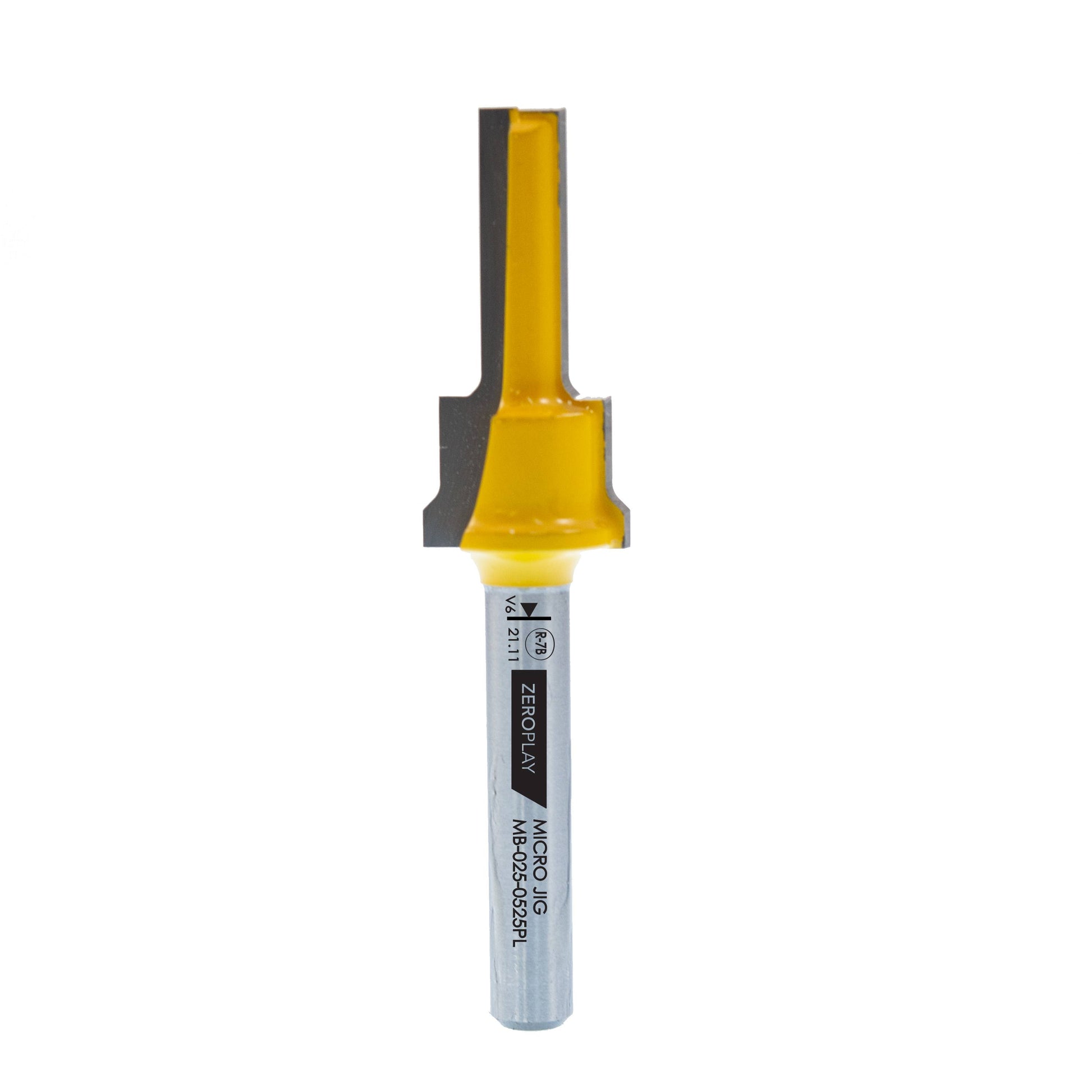 Yellow-tipped Microjig plunge router bit with 1/4 inch shank for woodworking in power tool accessories collections