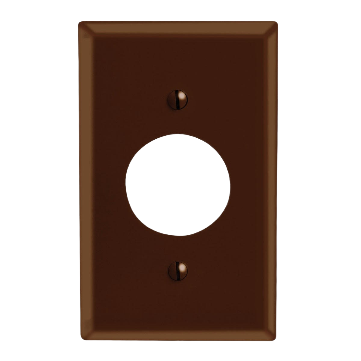 Brown single-gang outlet wall plate made of smooth plastic for electrical outlets in home improvement collection