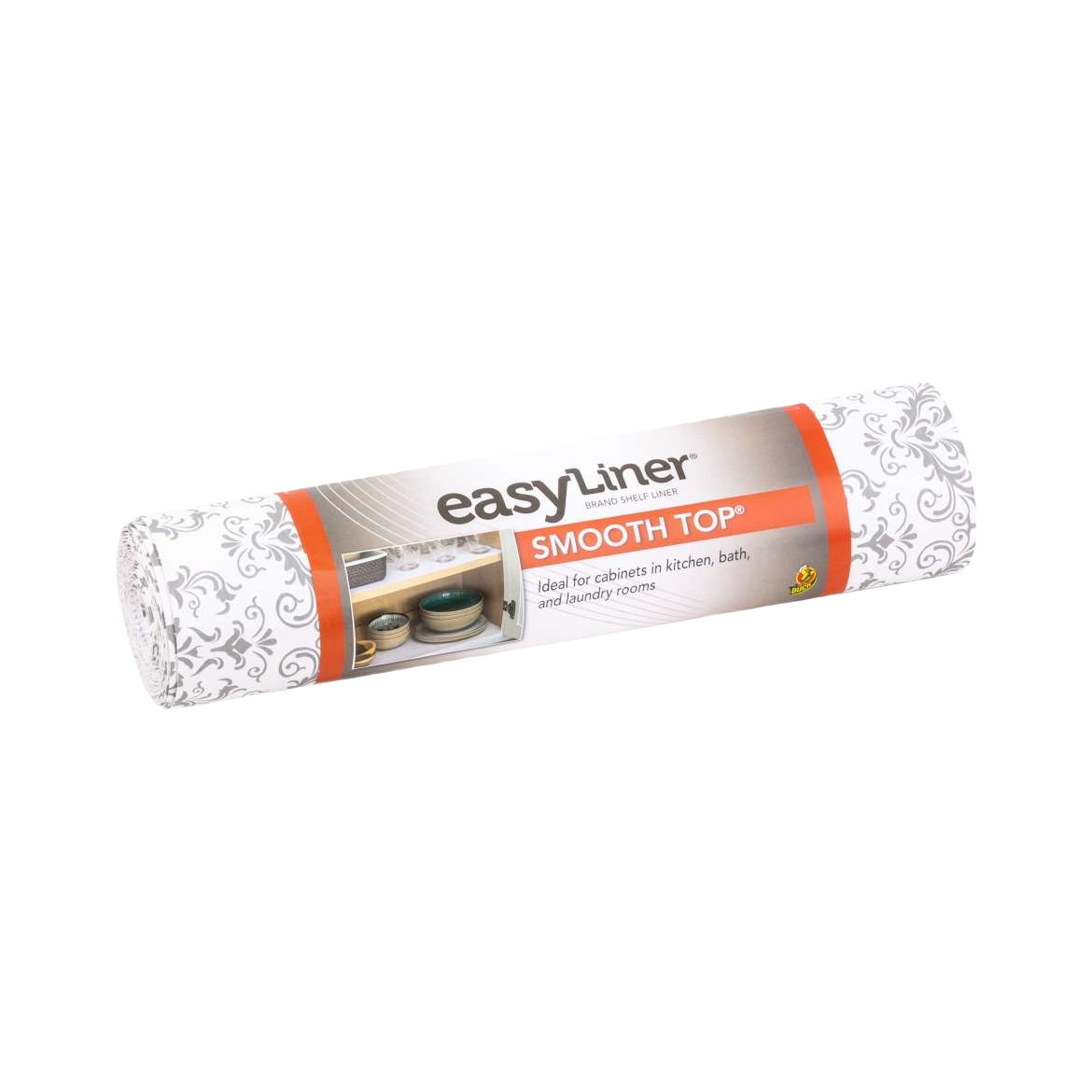 Grey damask patterned smooth top shelf liner roll for kitchen storage and organization under $50 collections