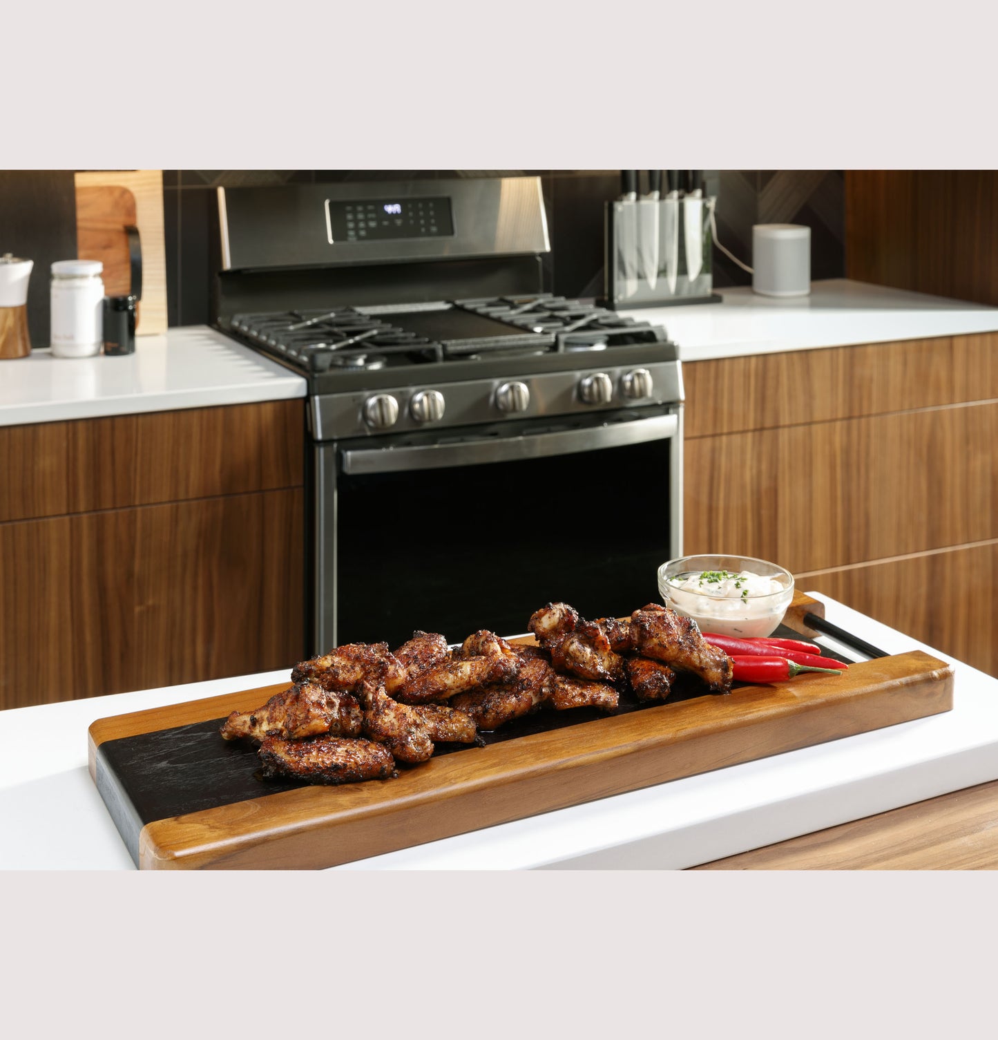 GE Profile™ 30" Free-Standing Gas Double Oven Convection Range with No Preheat Air Fry