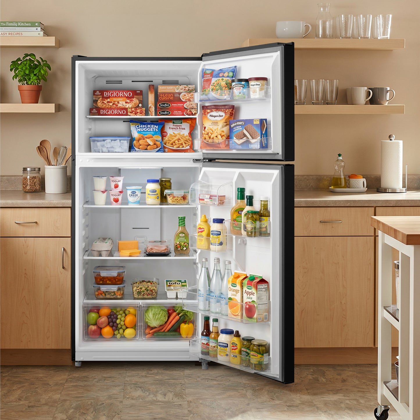 Element Electronics 18.1 cu. ft. Top Freezer Refrigerator - Black, ENERGY STAR (ERT18CSEB)