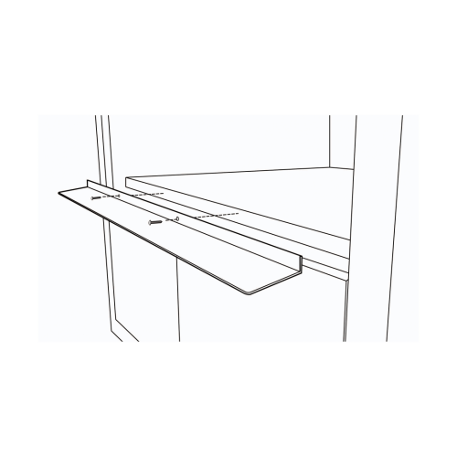 Line drawing showing installation of a flush mount deflector vent kit for a microwave drawer in kitchen appliances collection.