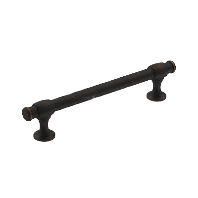 Oil-rubbed bronze cabinet pull with simple rounded ends for home improvement and tools use
