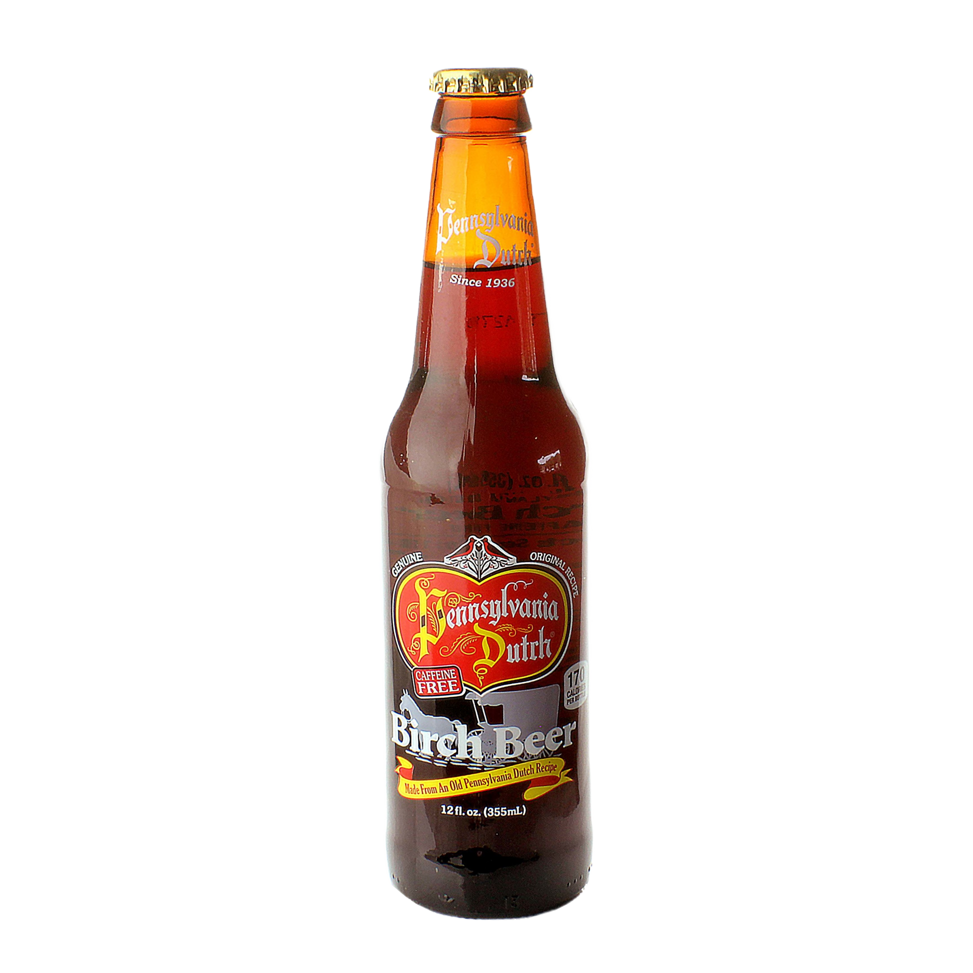 Brown glass bottle of Pennsylvania Dutch birch beer soda in drinks and food beverage collections under $25