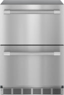 stainless steel under counter double drawer refrigerator in professional kitchen appliances and refrigerators collection