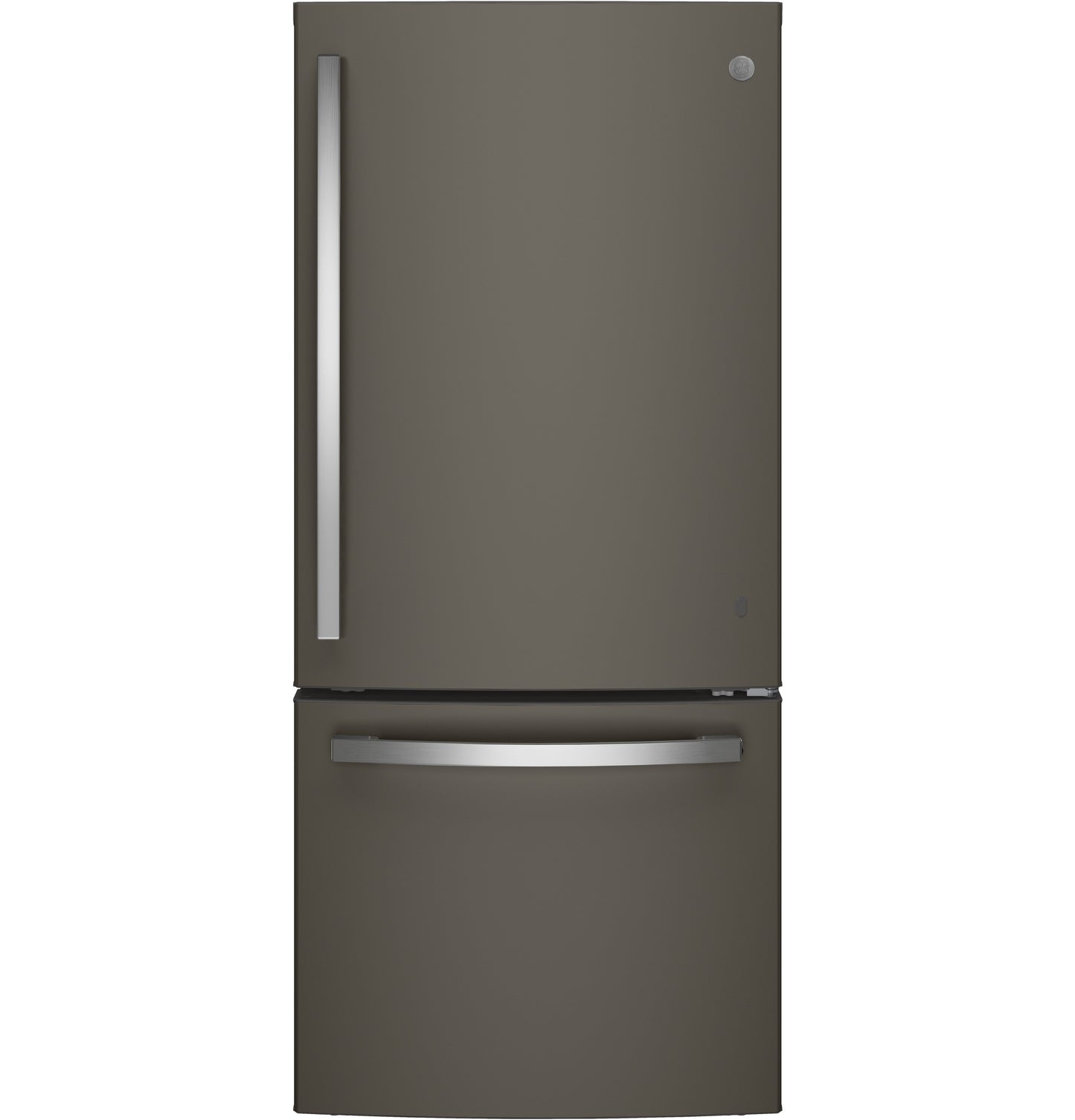 Matte finish bottom-freezer refrigerator with stainless steel handles from Refrigerators and Appliances collection