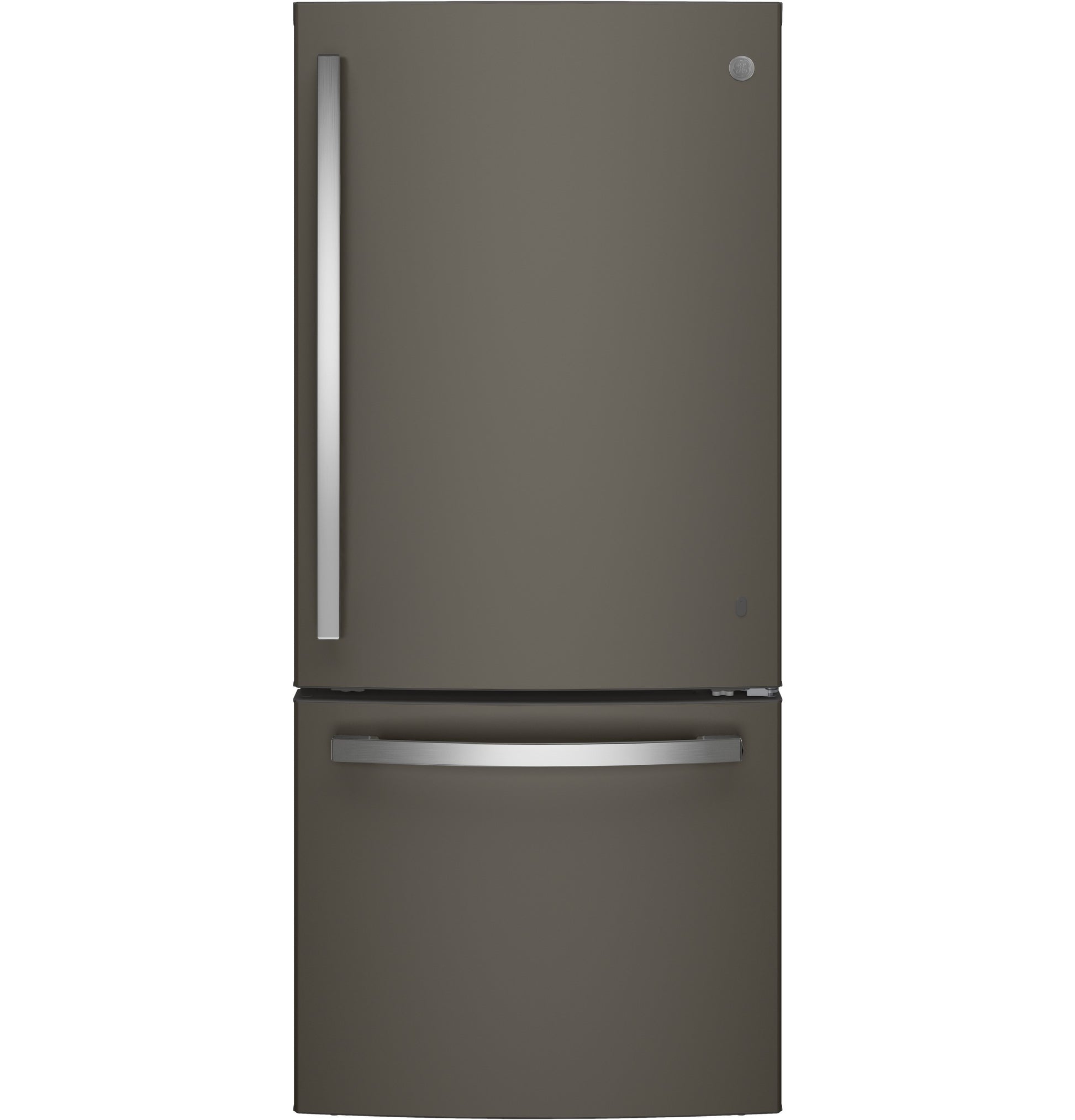 Matte finish bottom-freezer refrigerator with stainless steel handles from Refrigerators and Appliances collection