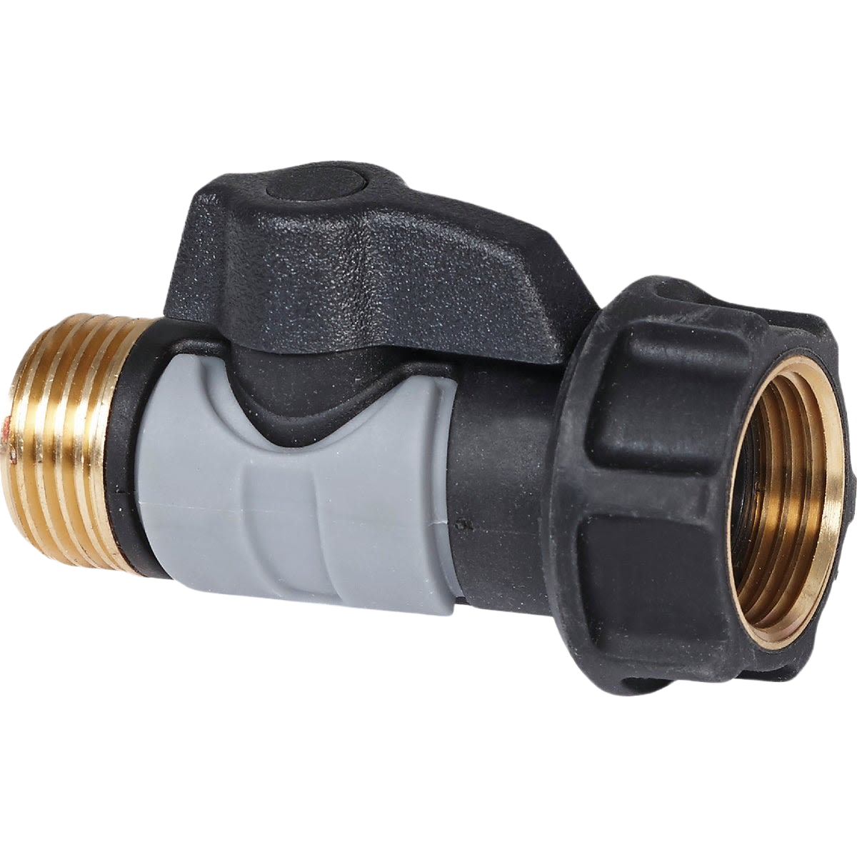 Metal hose coupling with shutoff valve for precise water flow control in watering and irrigation systems
