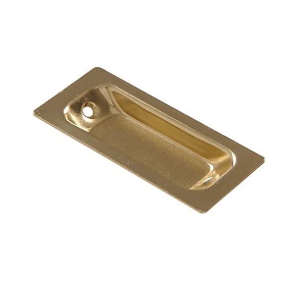 Brass recessed flush pull with screw hole for doors or drawers in door knobs and hardware collections under $50