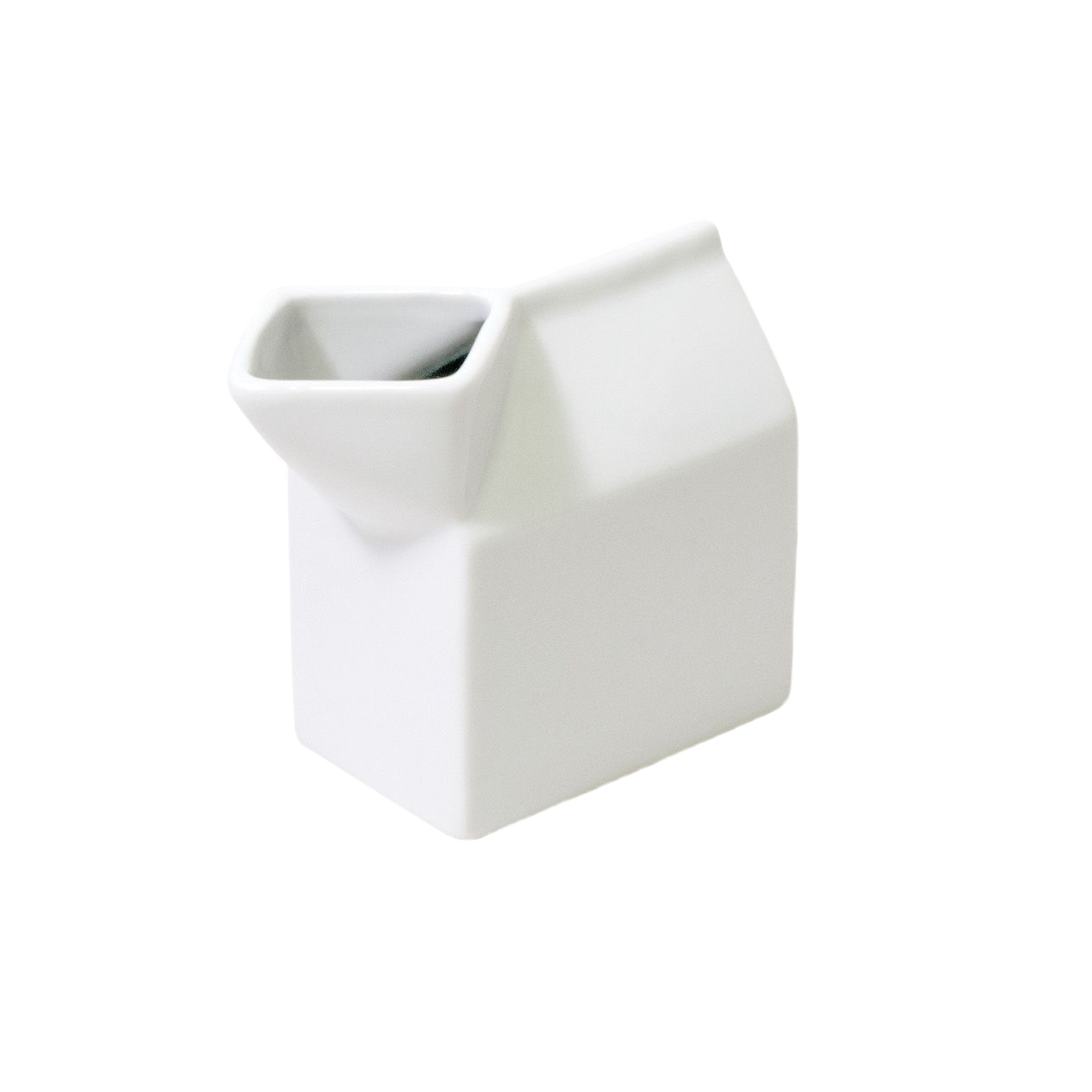 Porcelain white milk carton-shaped creamer with 6 oz capacity for kitchenware and kitchen gadgets collections