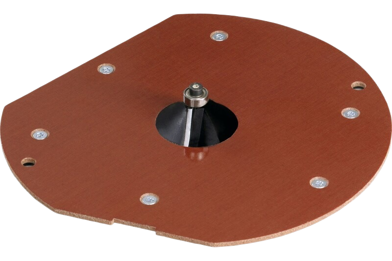Brown composite small bore router base with metal inserts for woodworking tool accessories under $100 collection