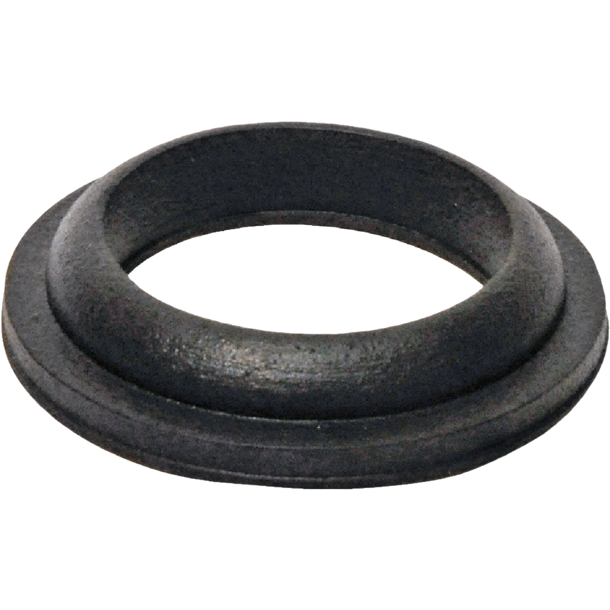 Black rubber gasket seal with tapered design for plumbing and home improvement applications