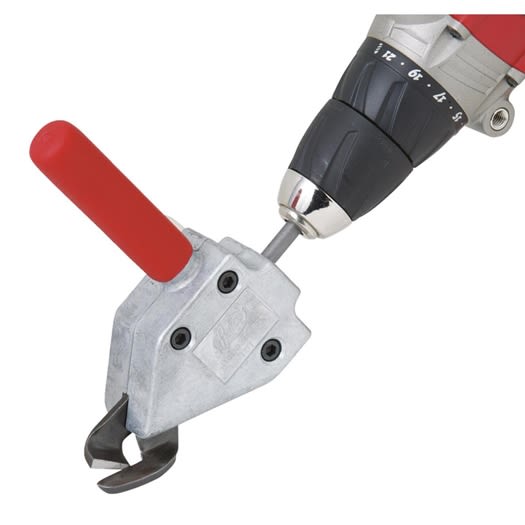 Metal cutting drill attachment with red handle, suited for woodworking and home improvement hand tools under $100 collection