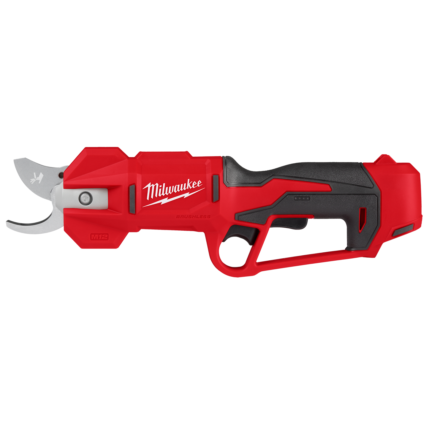 Cordless red and black brushless pruning shears designed for efficient home improvement and gardening tasks
