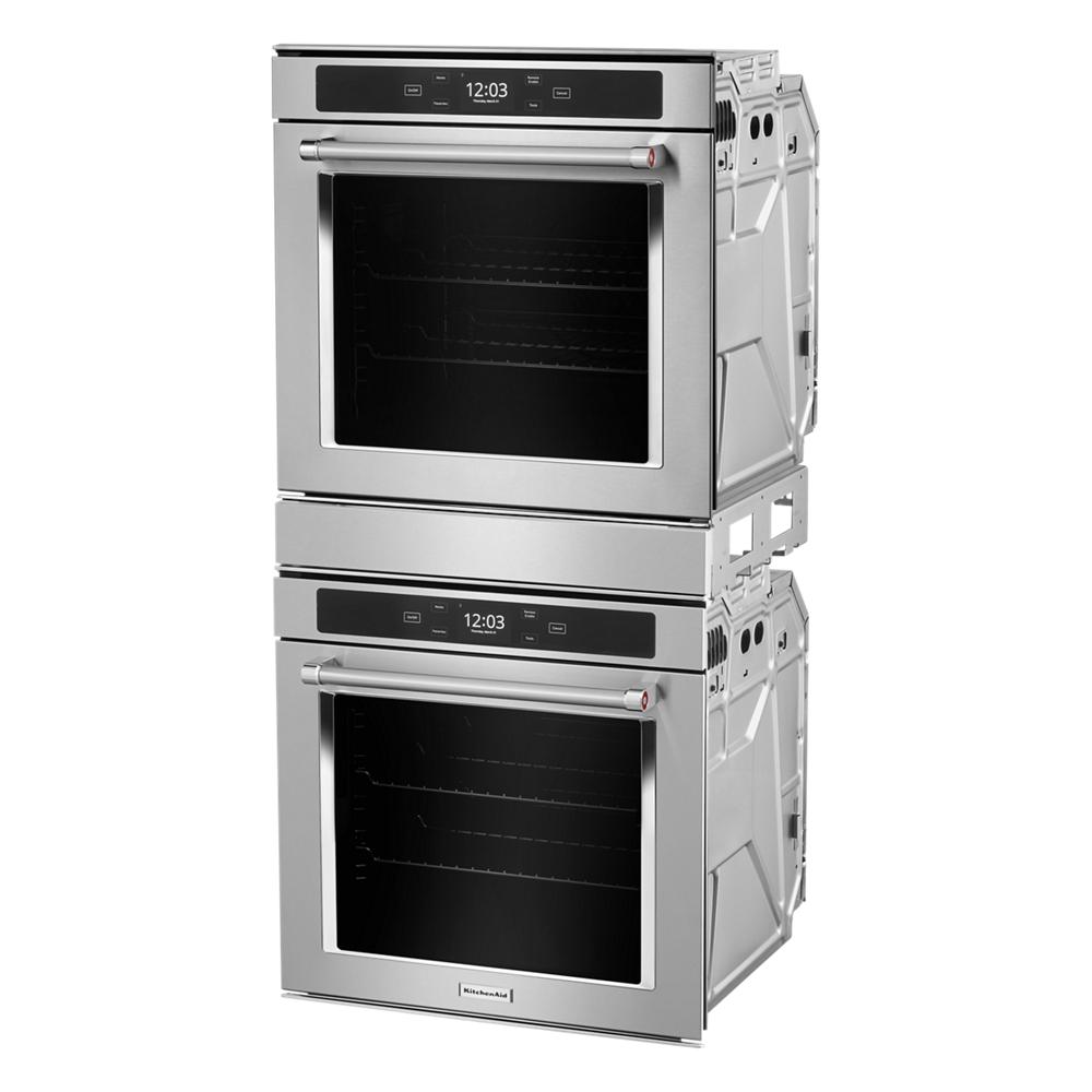 Smart stainless steel double wall oven with true convection and digital control panel from KitchenAid Wall Ovens collection