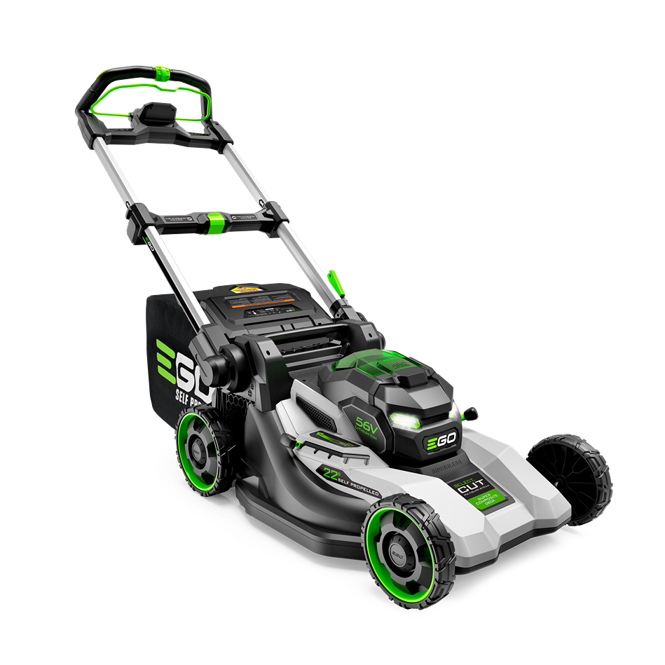 Cordless lawn mower with 22-inch composite deck and Select Cut System for efficient home lawn care tasks