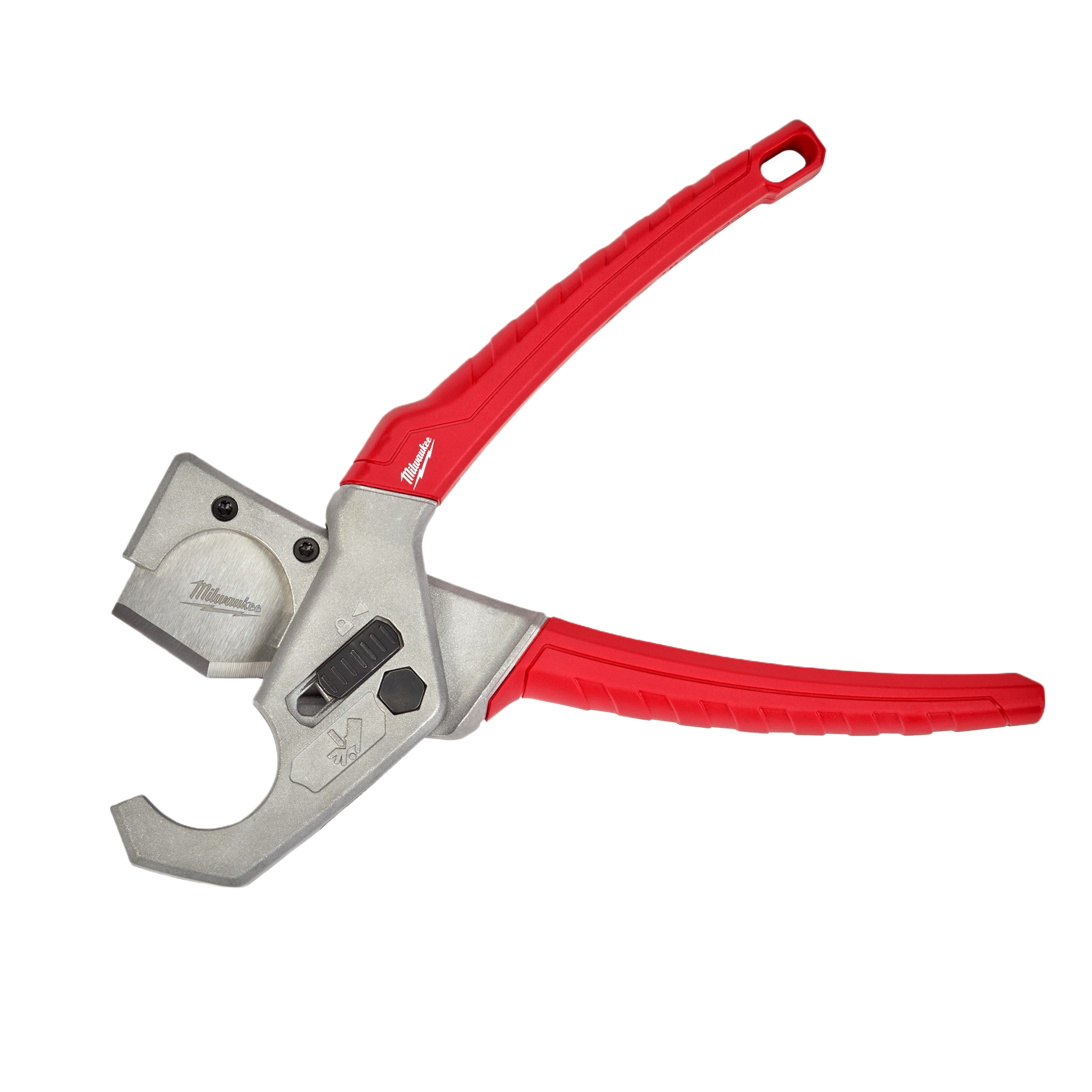Red-handled tubing cutter with stainless steel double-ground blade for precise cuts in plumbing and home improvement tools collections