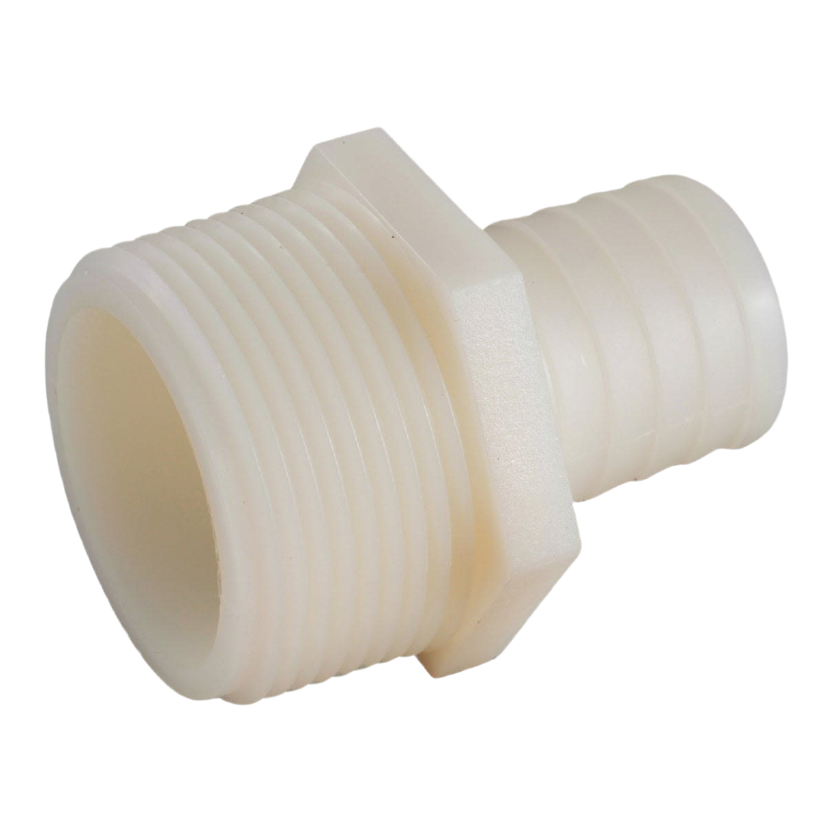 Nylon connector with 3/8 inch barb and 3/4 inch male thread for plumbing in Pipes & Fittings under $50 collection