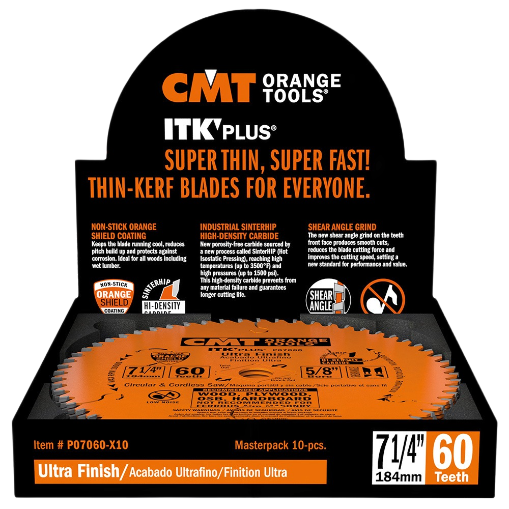 CMT Orange Tools 7-1/4" 60T Itk-Plus® Ultra Finish Saw Blade
