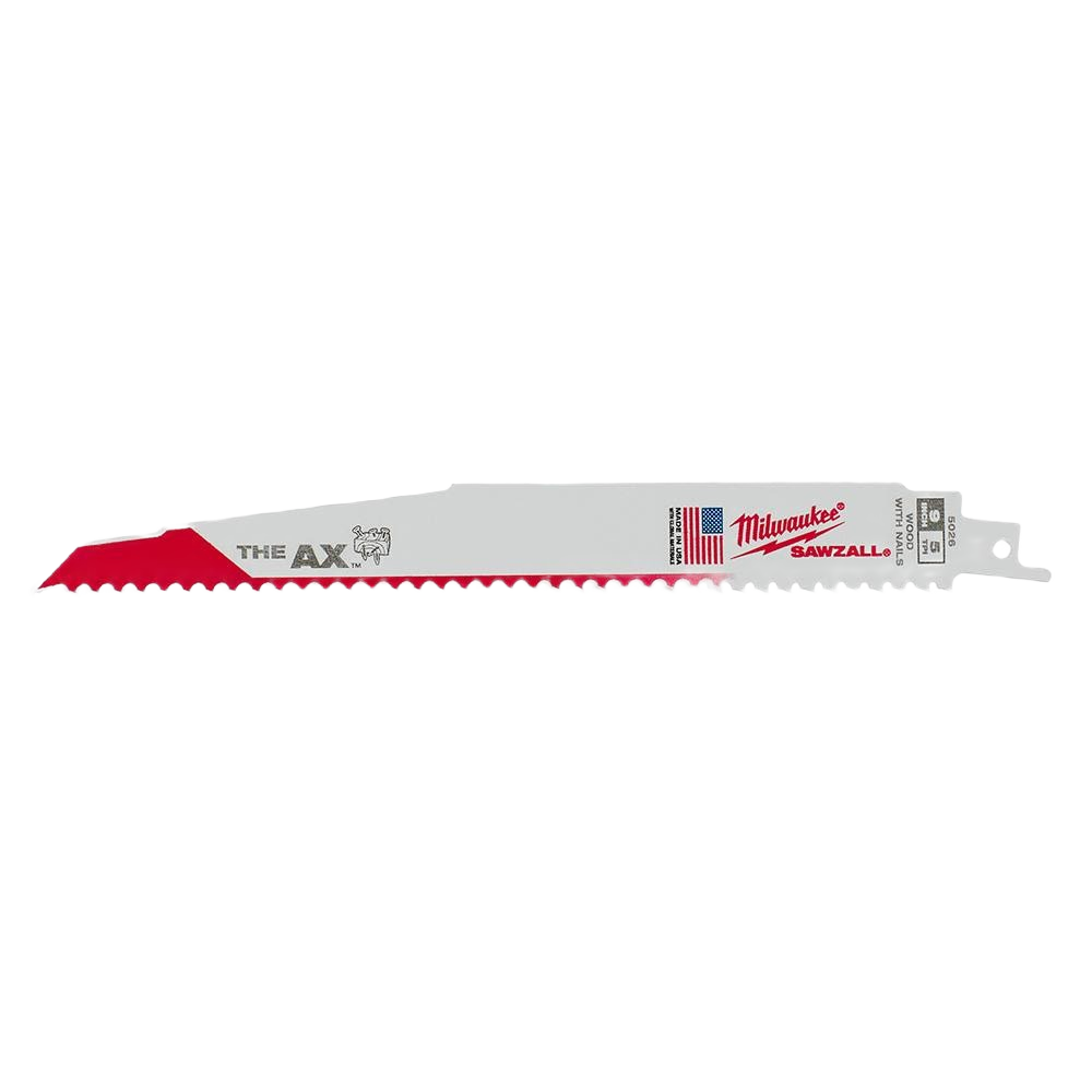 White and red 9-inch saw blade with 5 TPI teeth designed for woodworking and power tool accessory collections