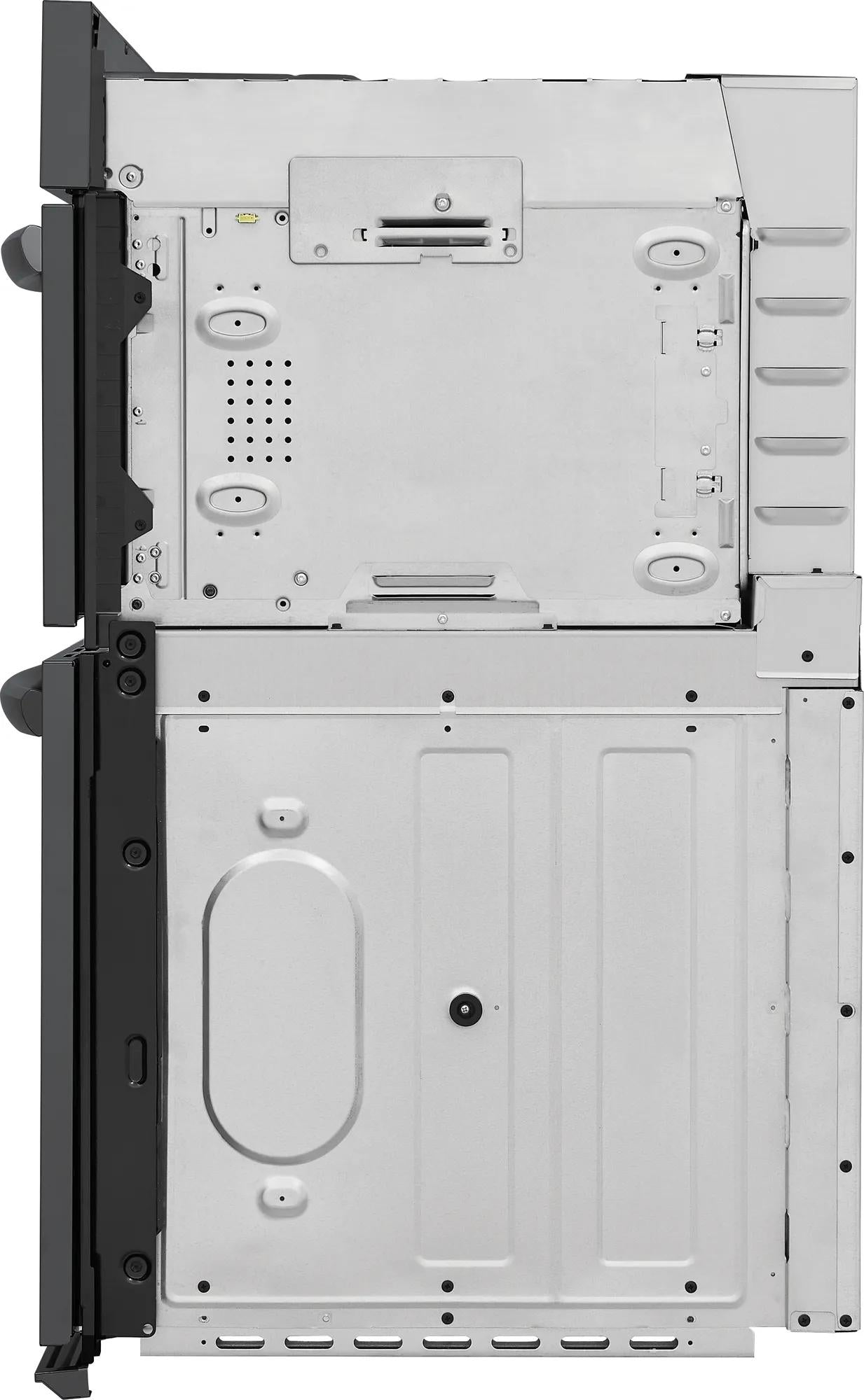 Back view of a 27-inch electric wall oven and microwave combination for home improvement appliances.