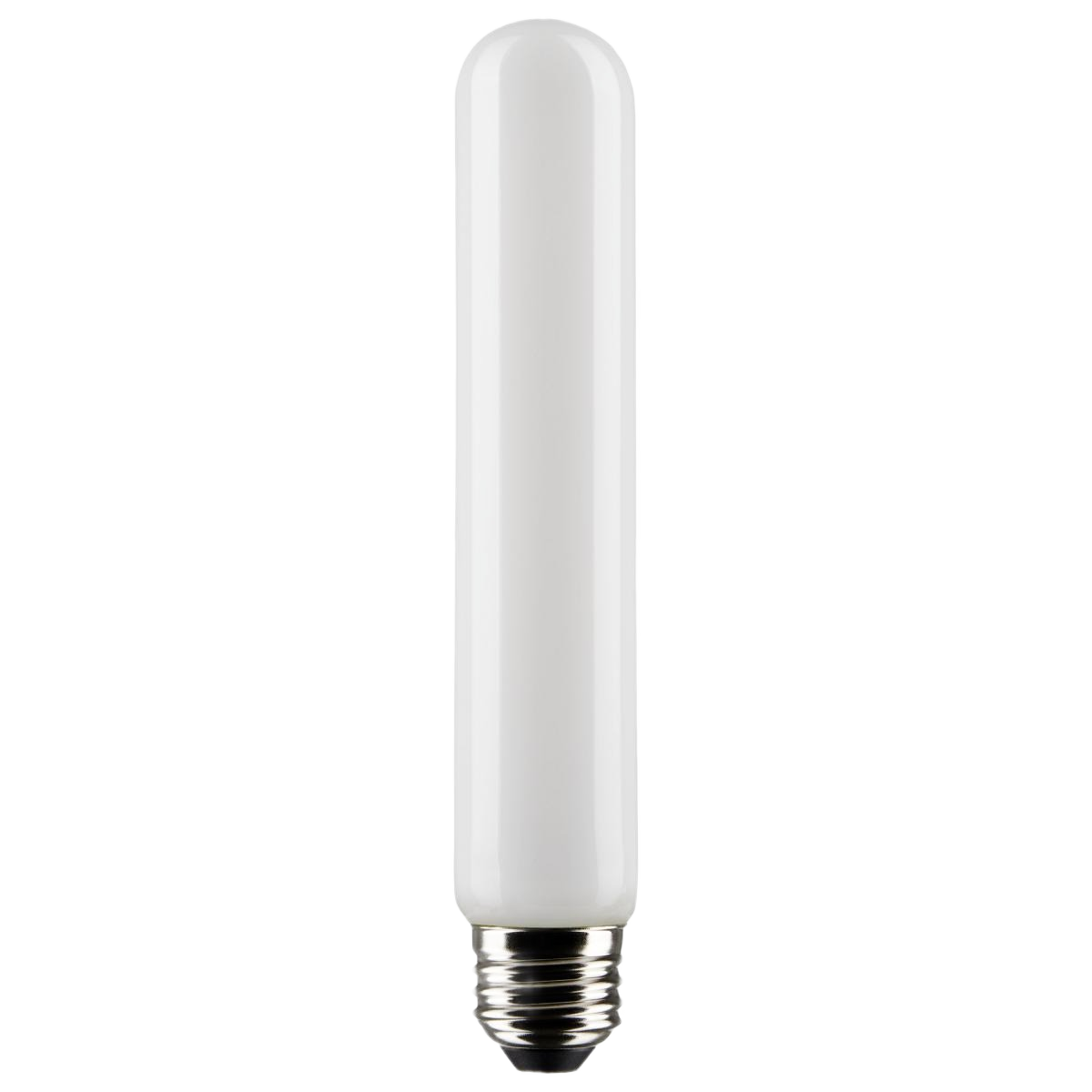 Frosted T9 LED light bulb with medium base, warm white glow for energy-efficient lighting in electrical and LED bulb collections