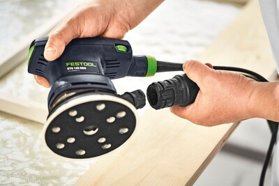 Festool random orbit sander with ergonomic grip and dust extraction for power tools and home improvement projects