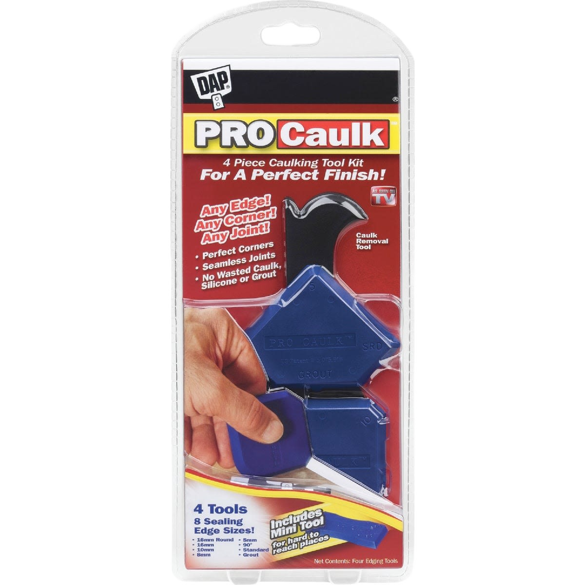Four-piece caulking tool set with removal tool for seamless joints in paint and home improvement supplies under $50 collections