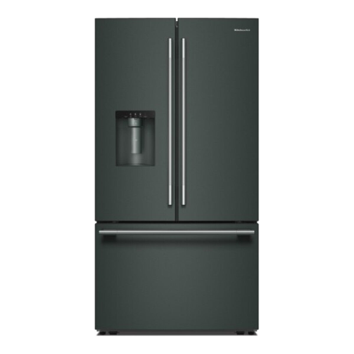 30 Cu. Ft. 36-Inch French Door Refrigerator with Exterior Water and Ice Dispenser and Wood-Look Sliding Tray in Juniper