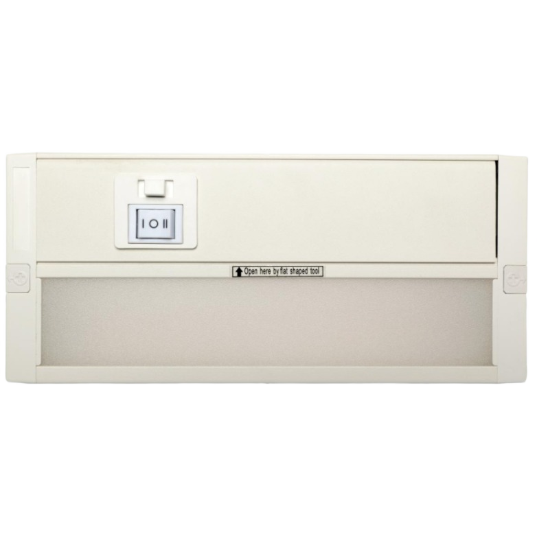 Under cabinet LED light fixture with adjustable color temperature and on/off switch for kitchen and workspace lighting