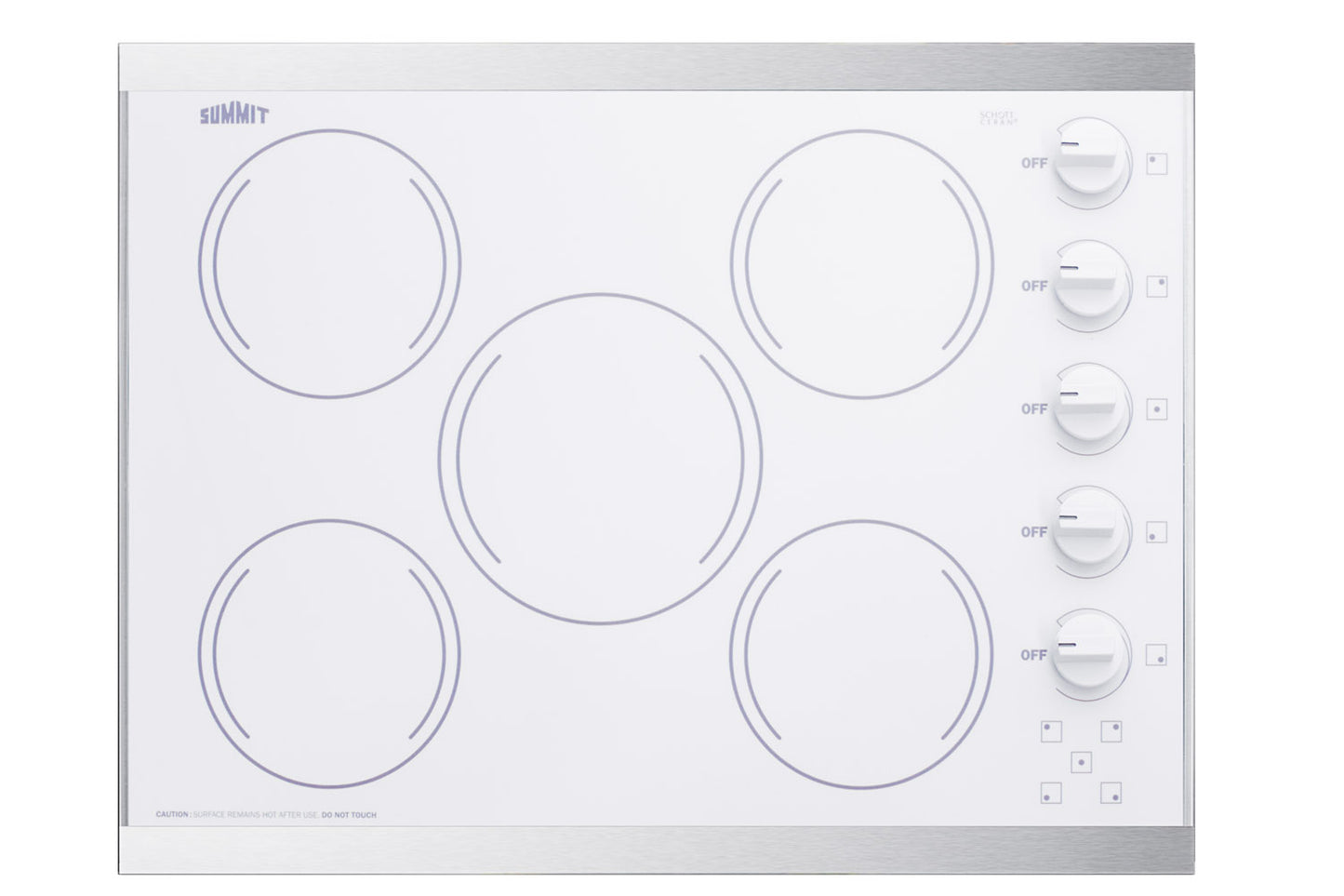 27" Wide 230V 5-Burner Radiant Cooktop