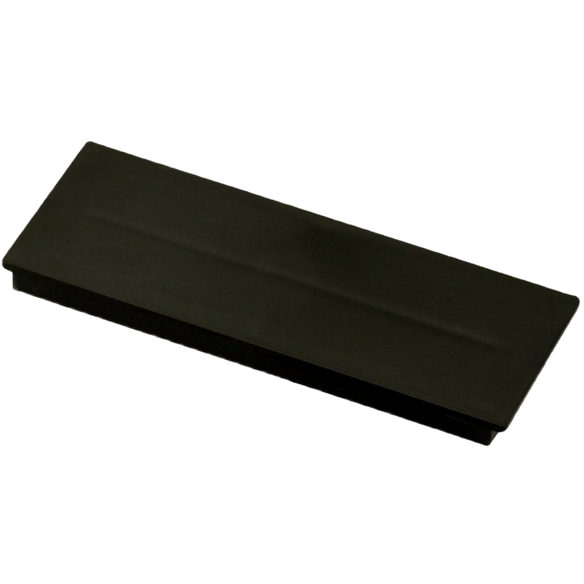 Black rectangular filler plate designed for electrical panel installation and home improvement projects