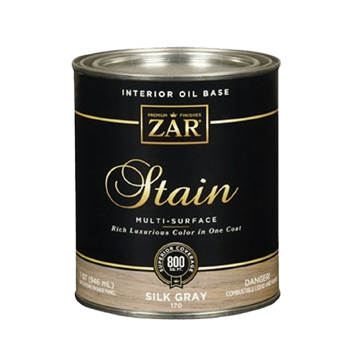 Can of silk gray interior oil base stain for wood finishing in stains and sealers under $50 category