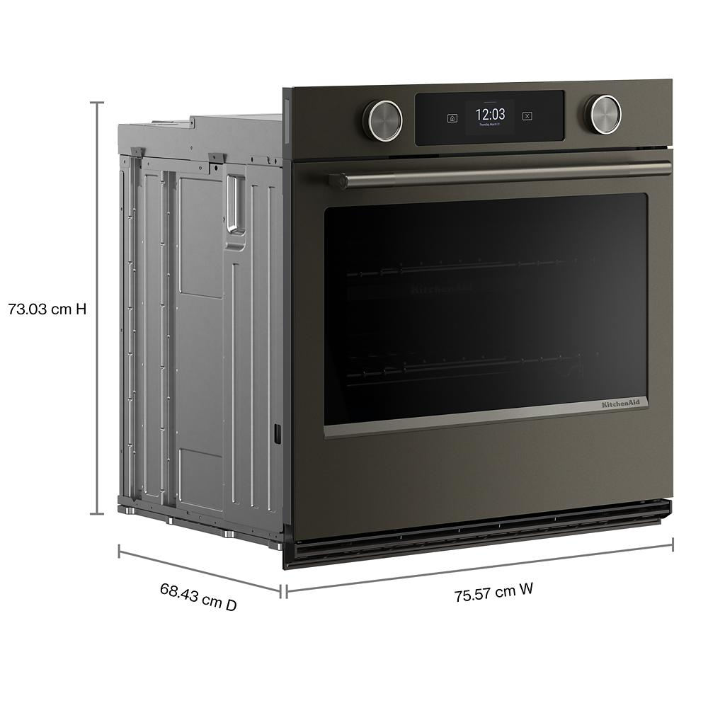 30-inch Smart Electric Single Wall Oven with Intelligent Cooking Camera - Black Ore