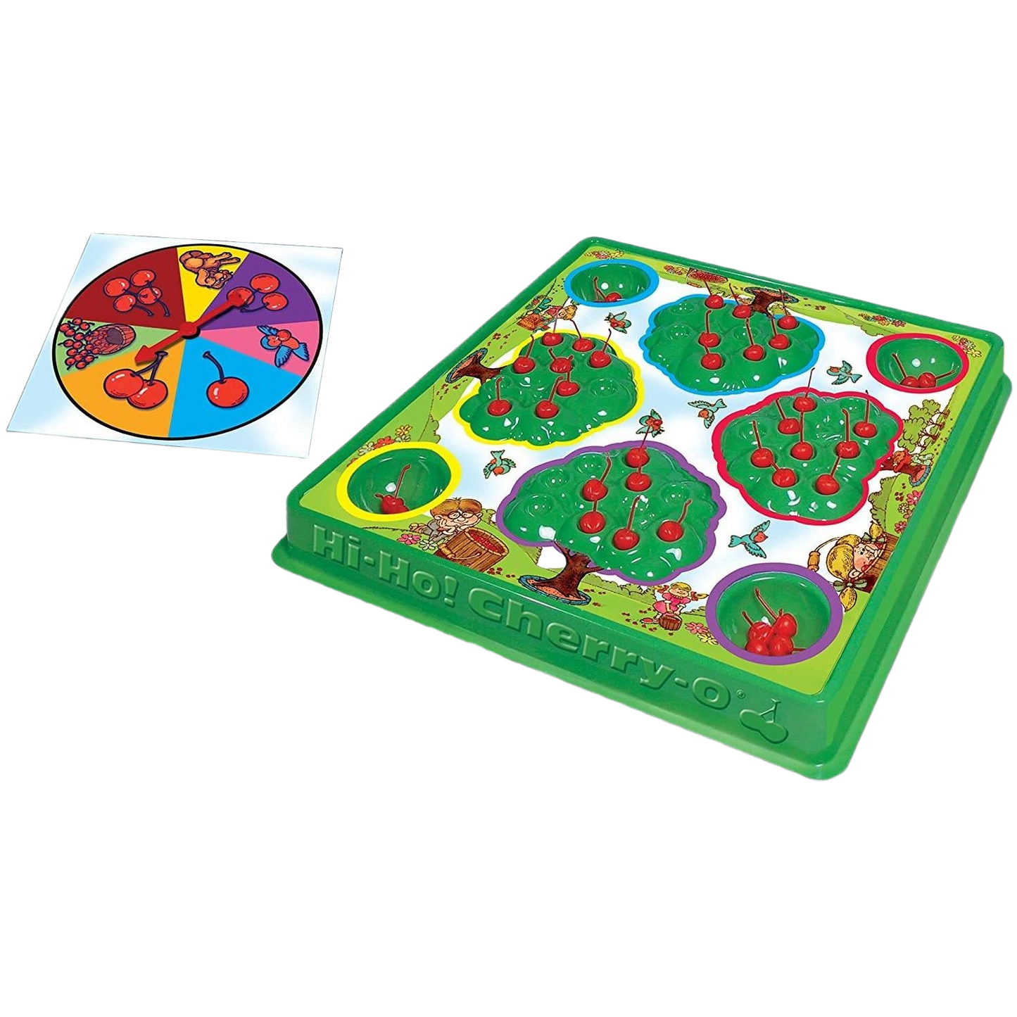 Bright children's counting game board with spinner and colorful cherries for basic math skill development in toys and games under $50