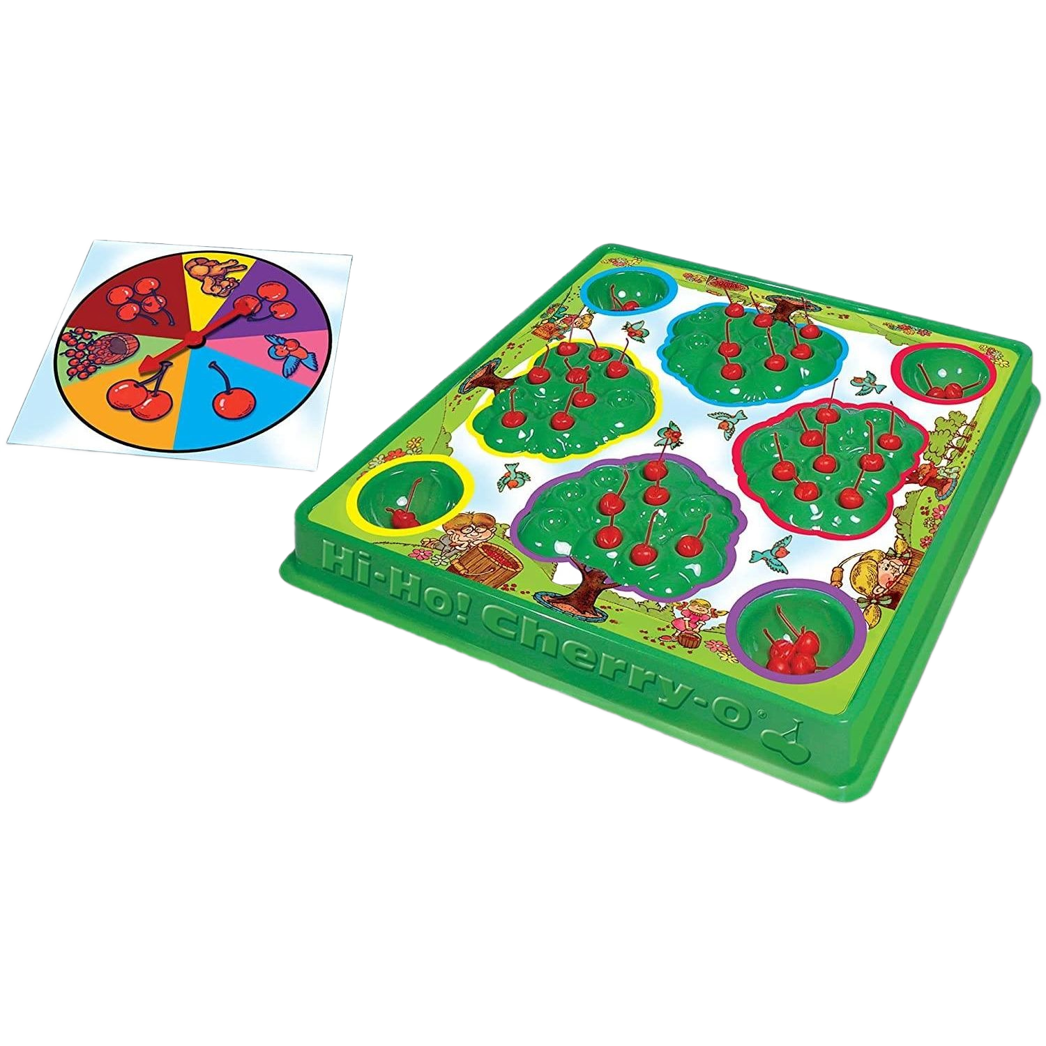 Bright children's counting game board with spinner and colorful cherries for basic math skill development in toys and games under $50