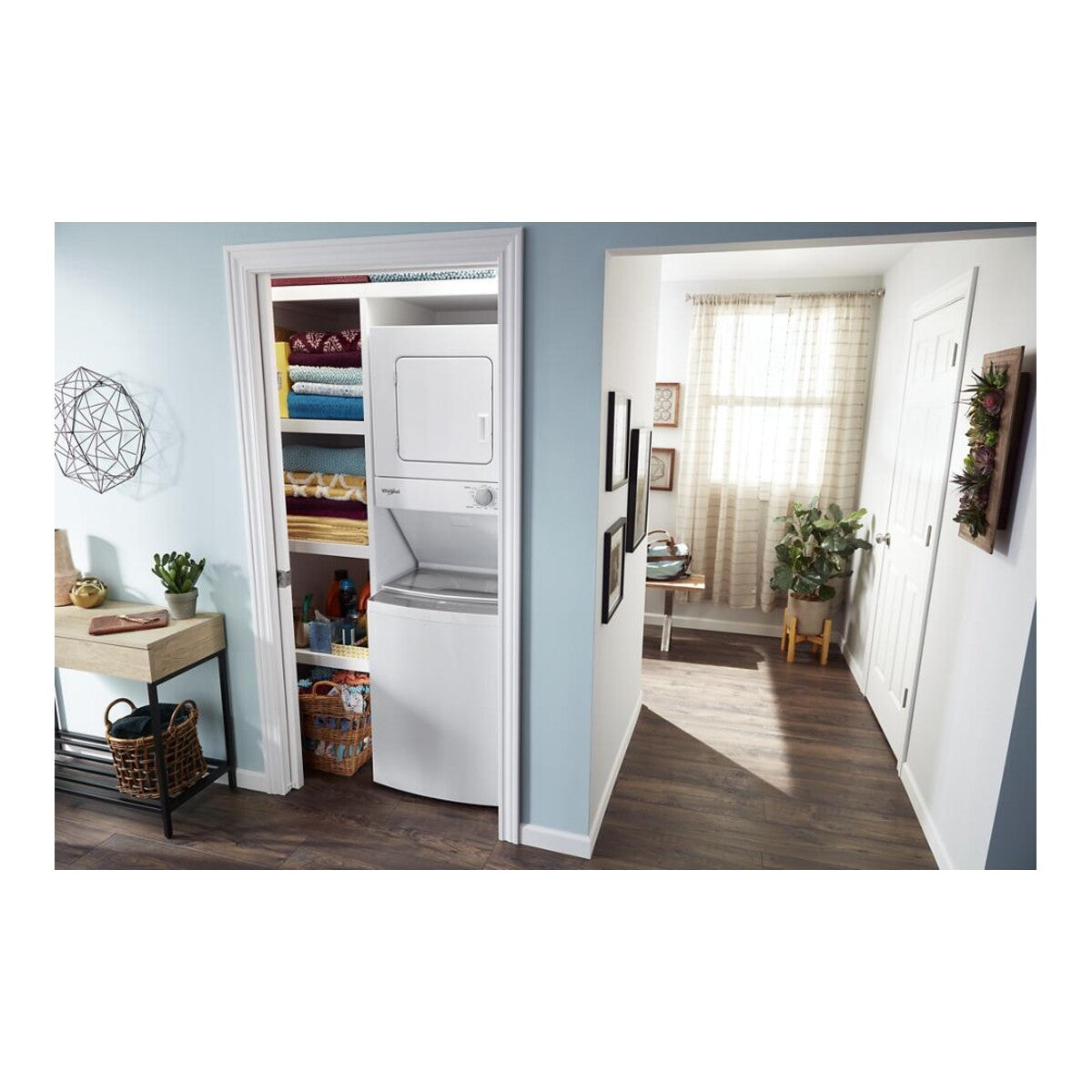 1.6 cu.ft, 120V/20A Electric Stacked Laundry Center with 6 Wash cycles and Wrinkle Shield™