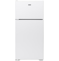 White recessed handle top-freezer refrigerator from appliances collection for kitchen and home improvement use