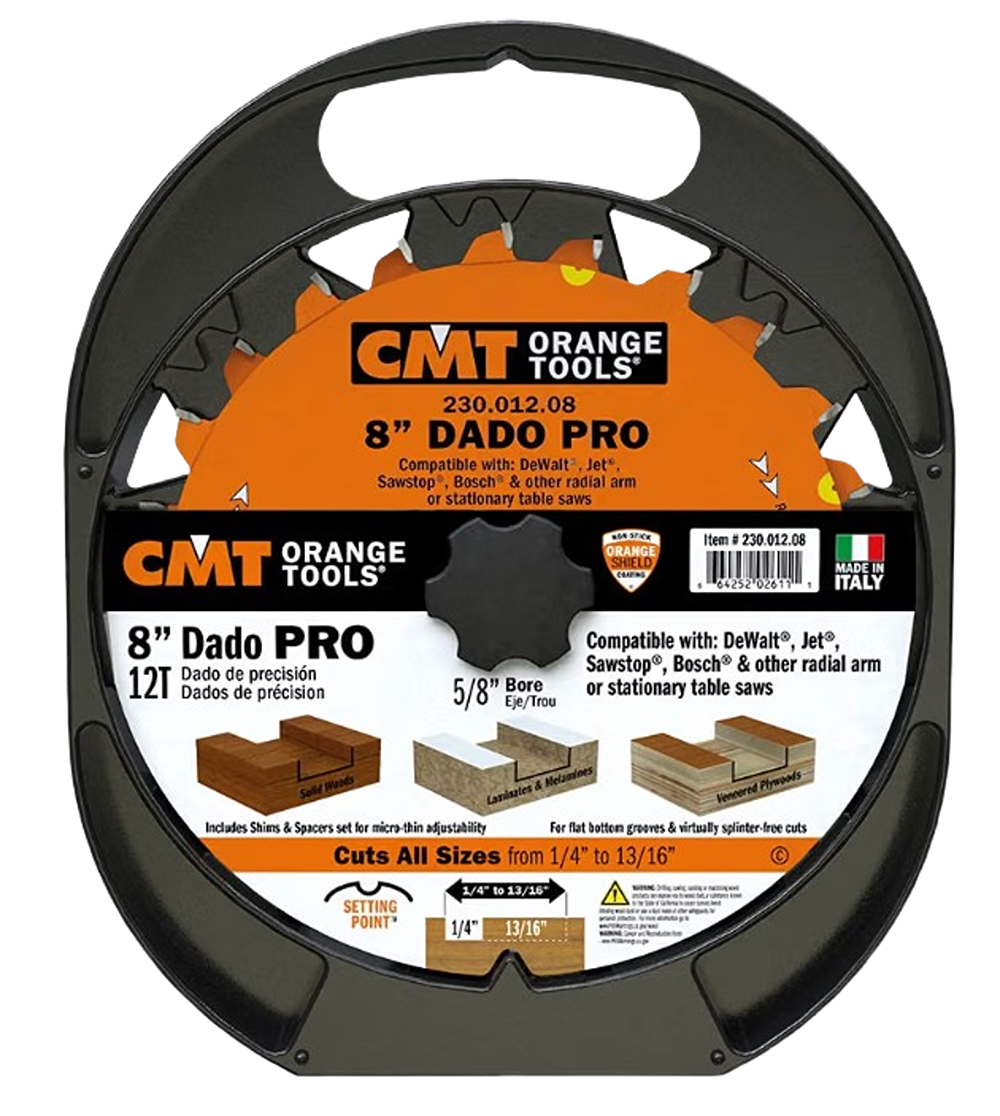 CMT Orange Tools 8’’x1/4” To 13/16” 12T Dado Pro